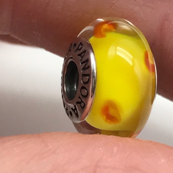 Pandora Yellow Orange Murano Glass Charm - Picture 5 of 5